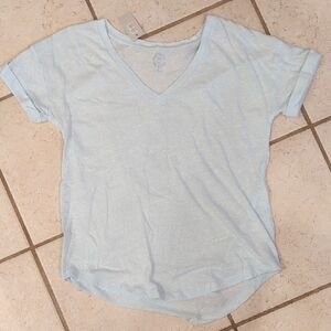 Maurice 24/7 Light Blue V-Neck Women's Top